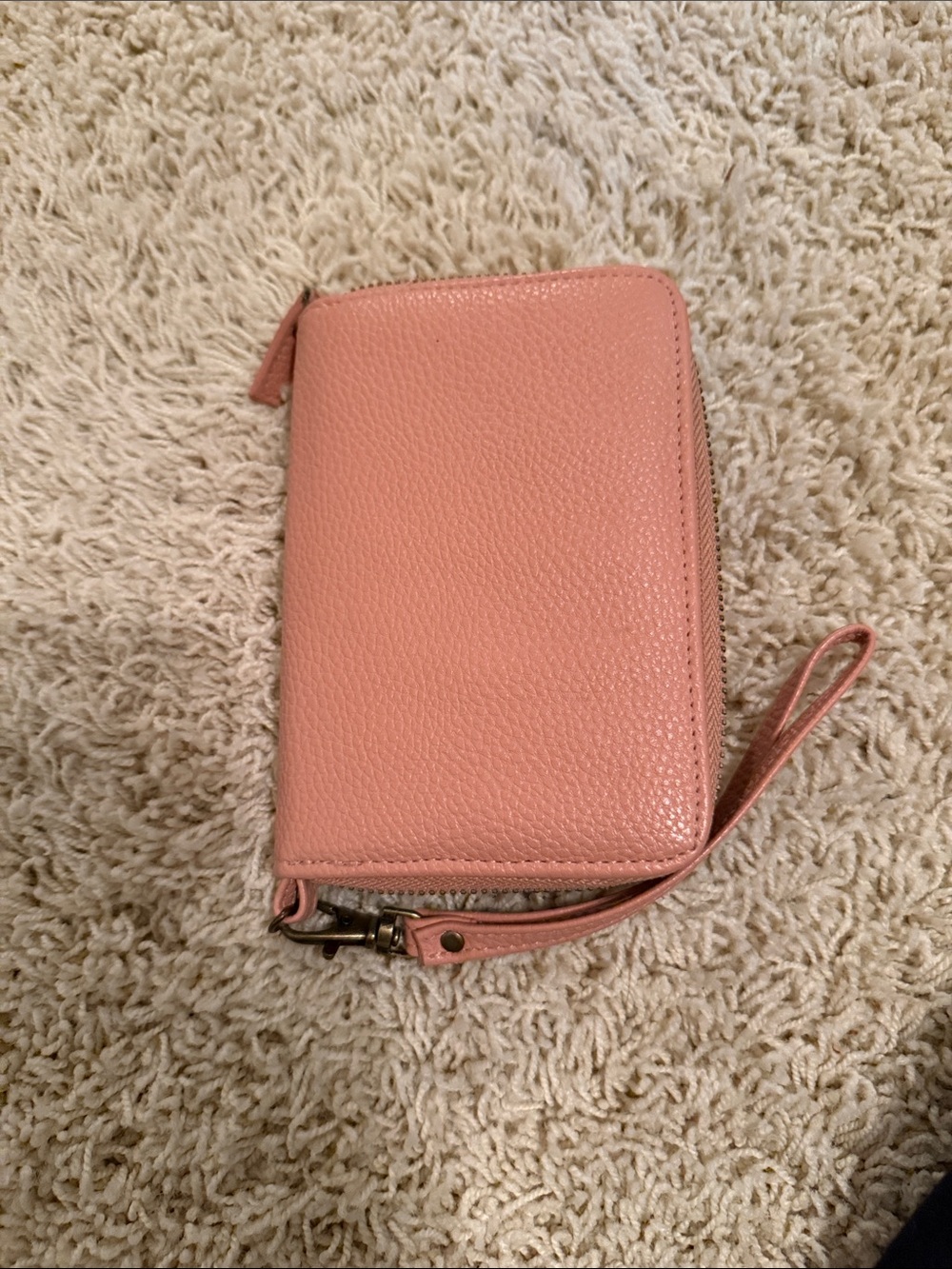 G.H. Bass & Co. Pink Pebbled Leather Wristlet
